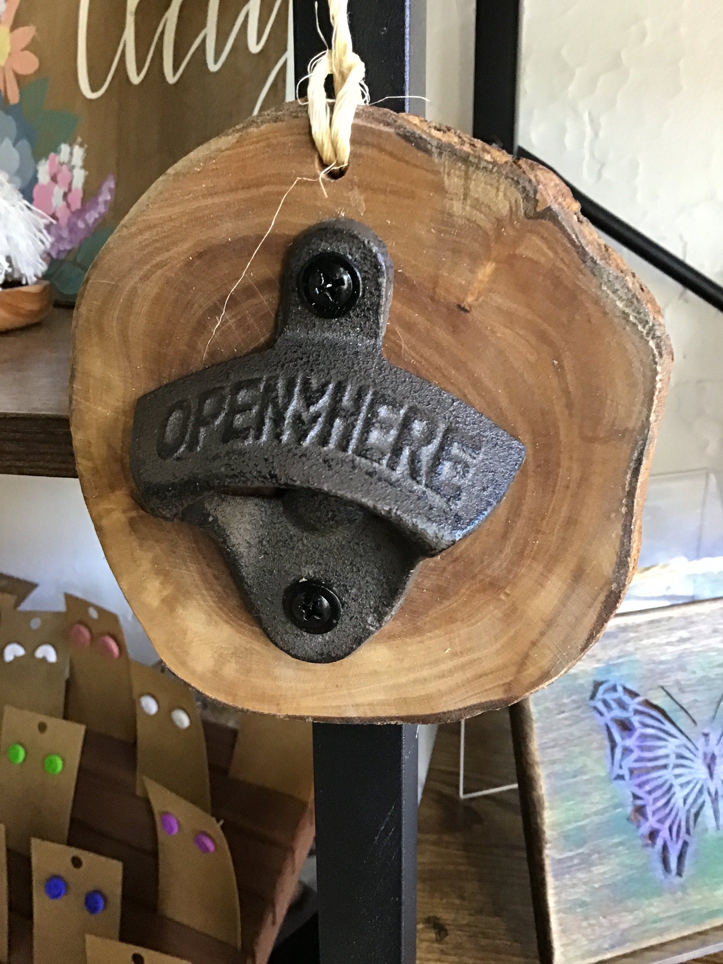 Wood bottle opener