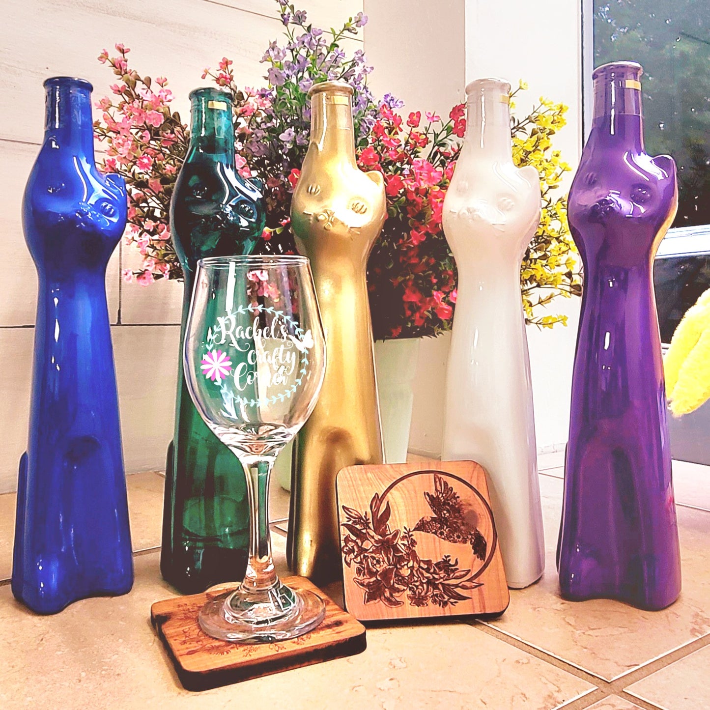 Mandala Inspired Hummingbird Coasters