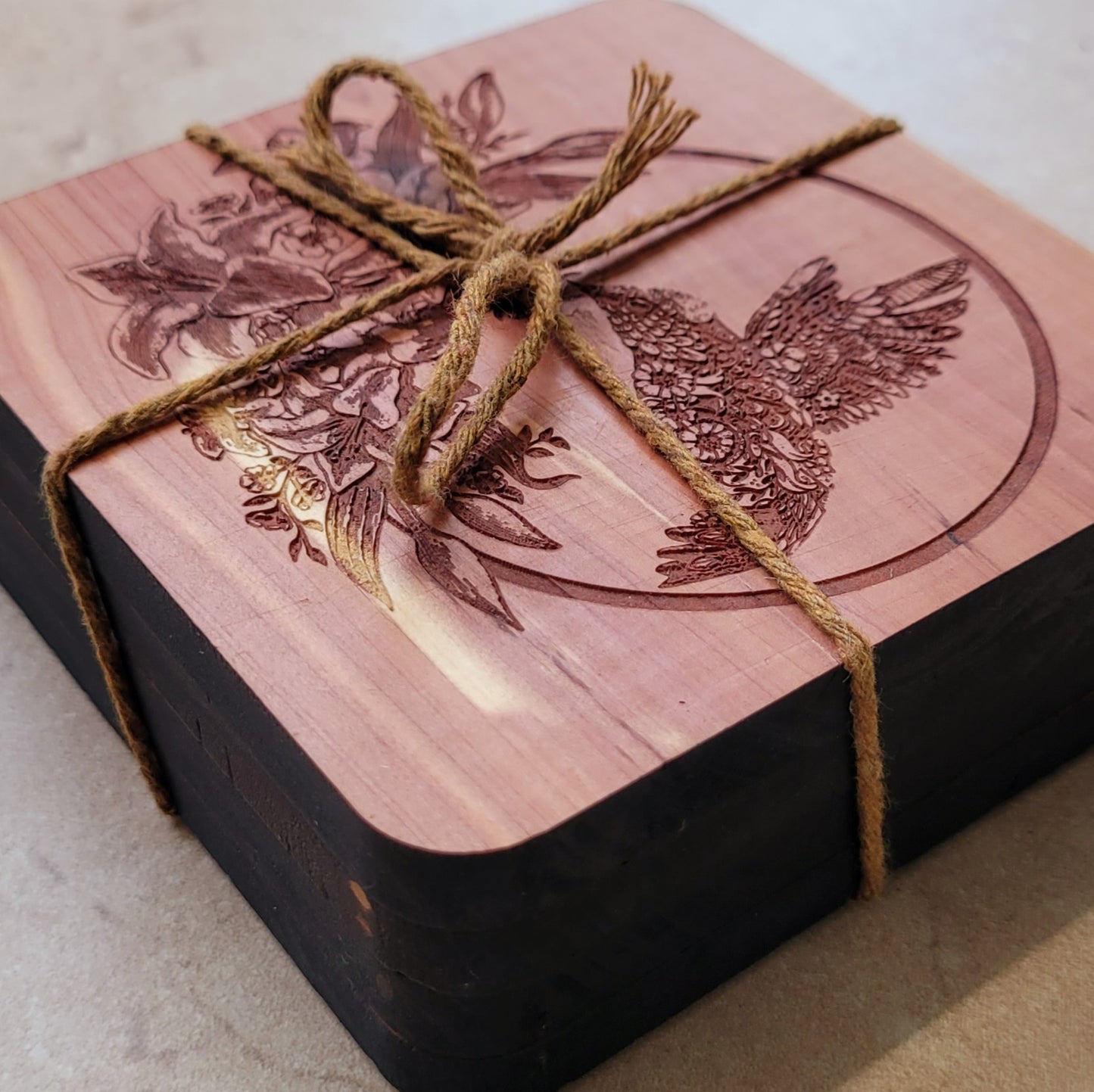 Mandala Inspired Hummingbird Coasters