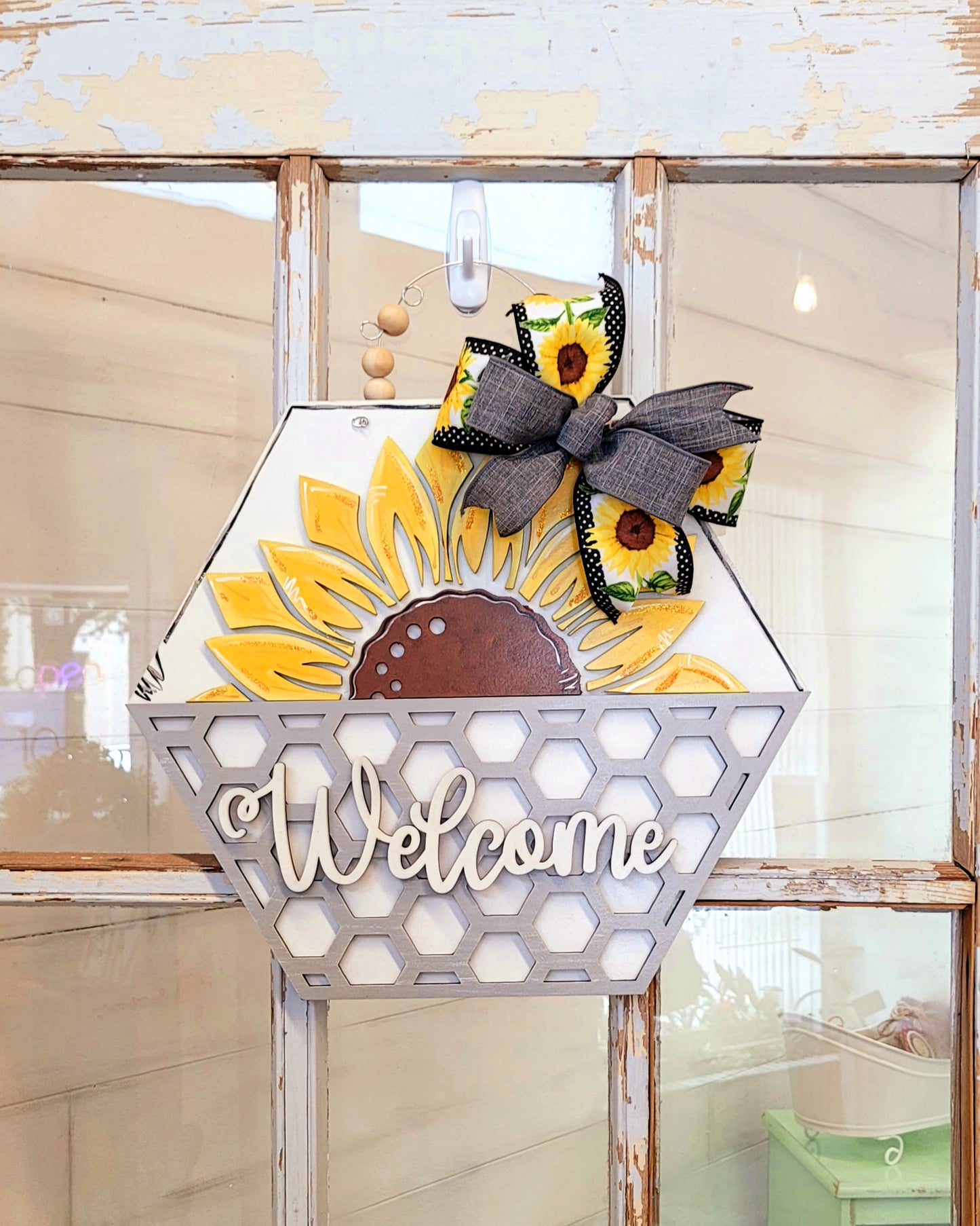 Door Hanger: Sunflower Welcome Sign