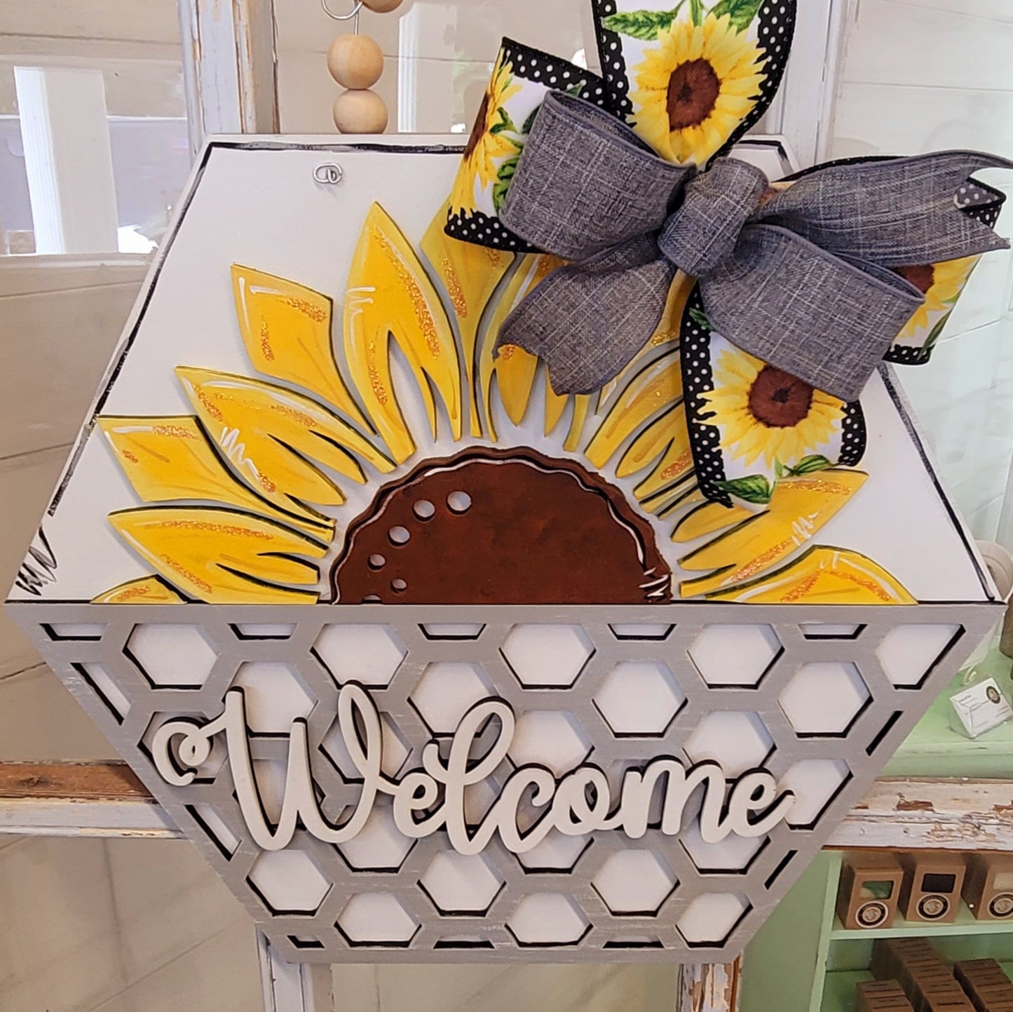 Door Hanger: Sunflower Welcome Sign