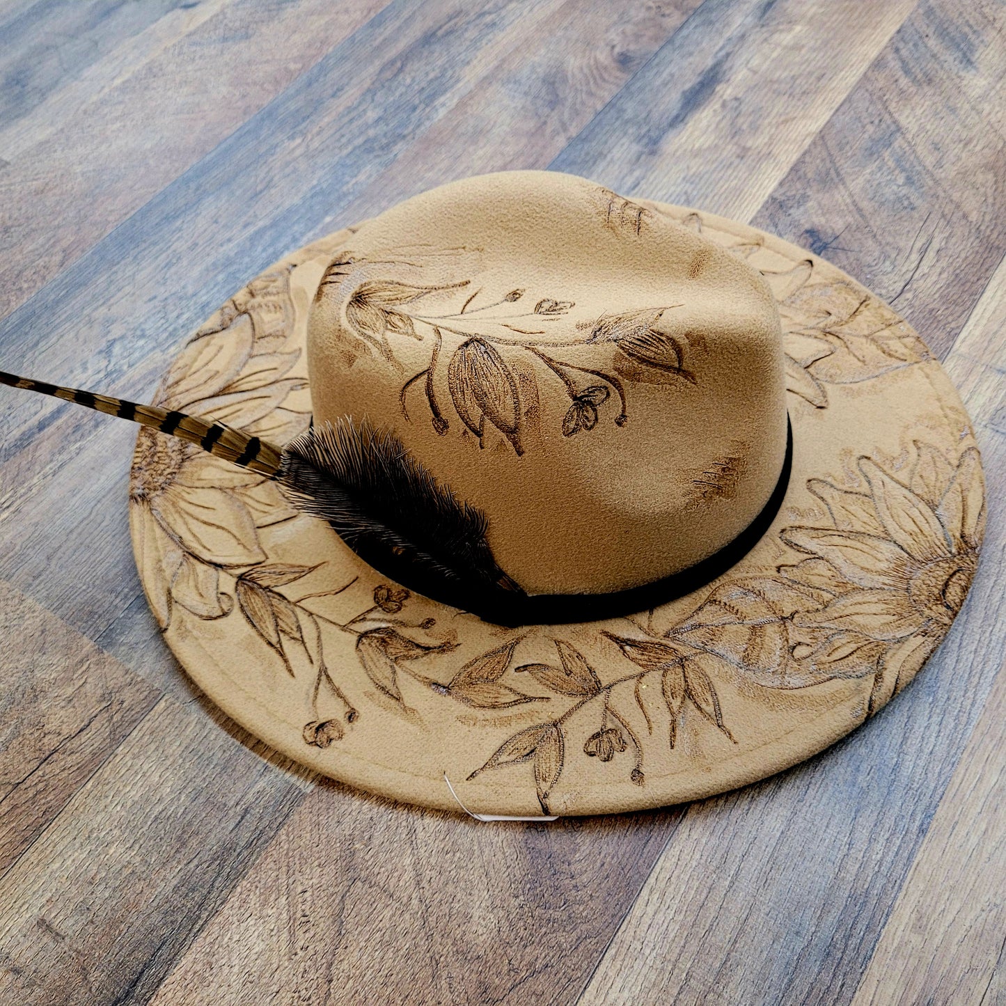 Hand Burned Designer Hat