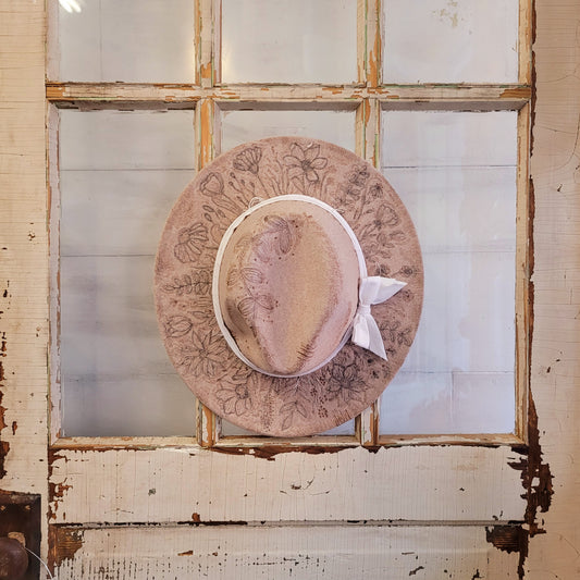 Hand Burned Designer Hat