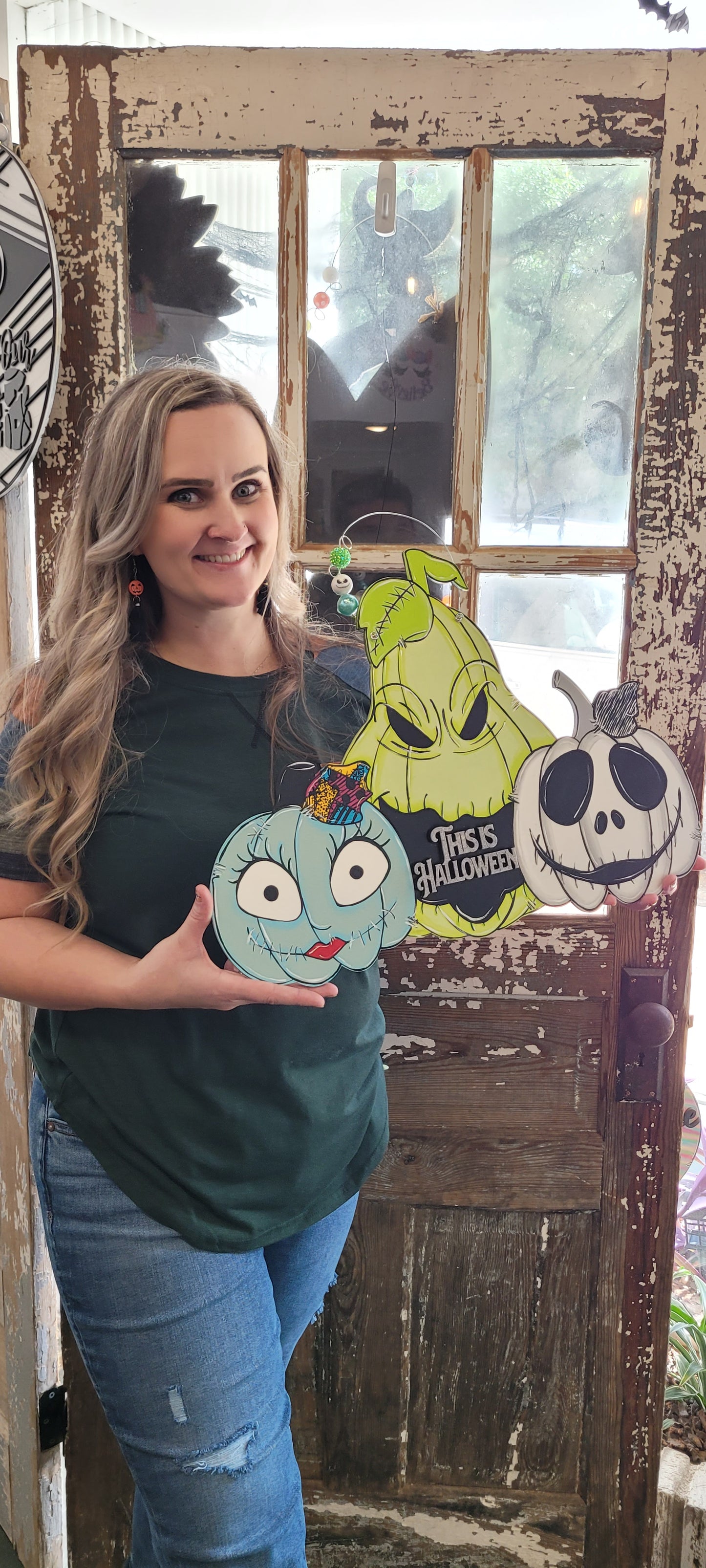 Jack, Sally, and Oogie Boogie Pumpkins