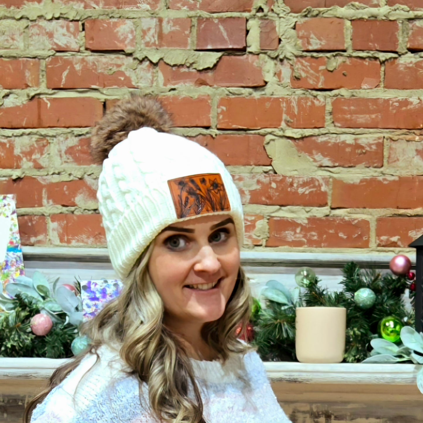 Beanie with burned patch