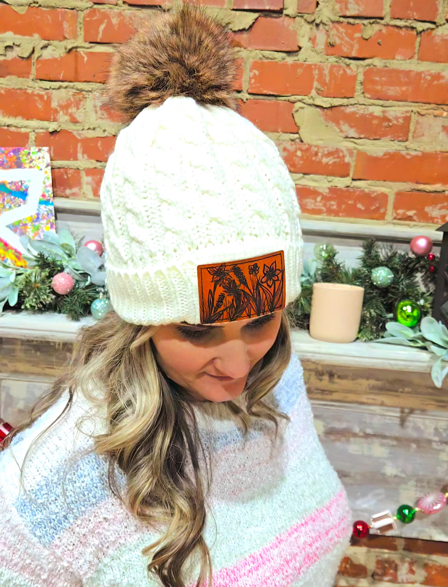 Beanie with burned patch