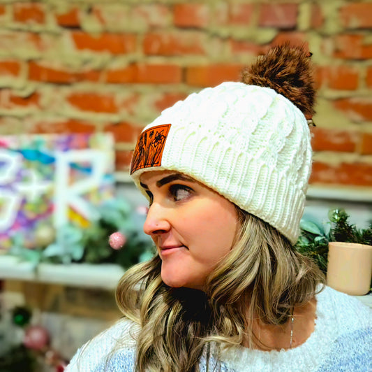 Beanie with burned patch