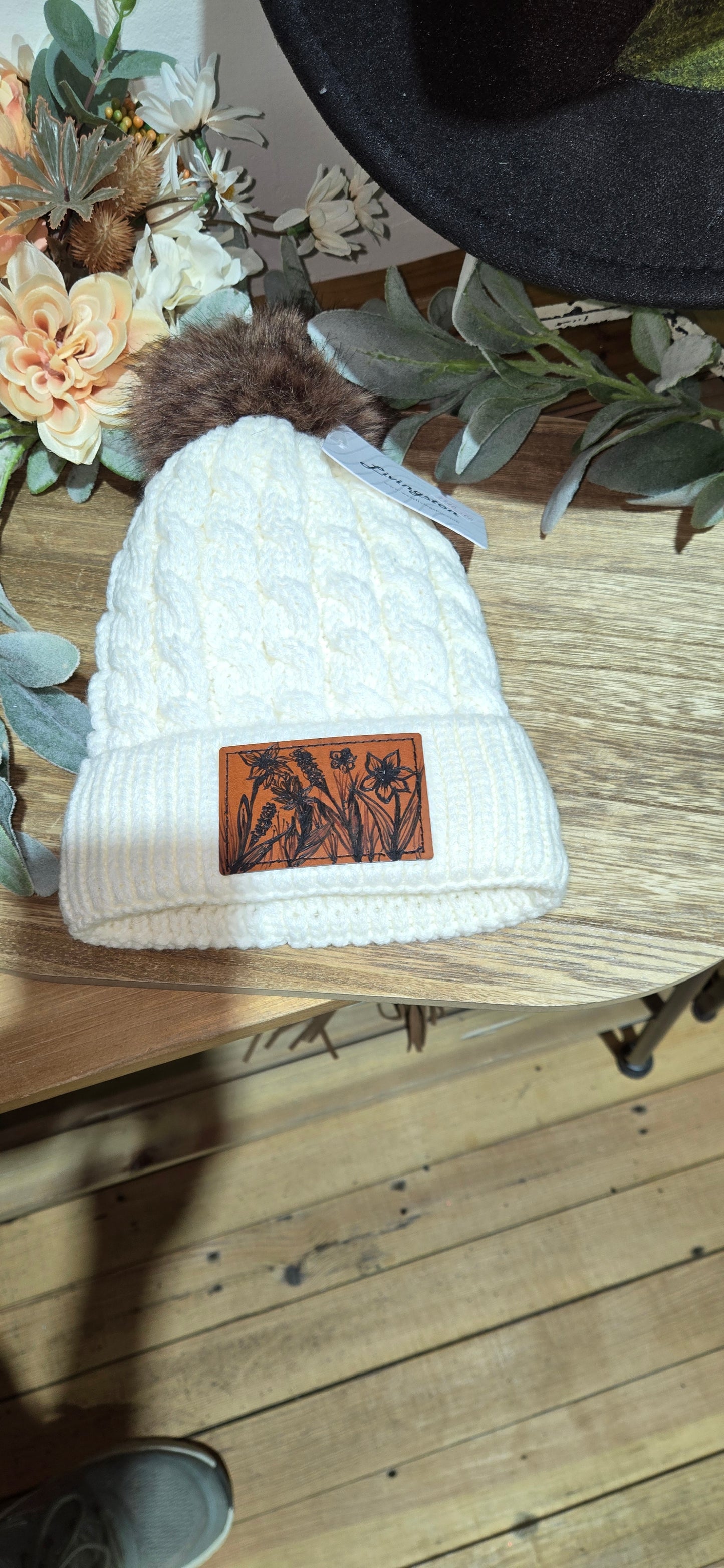 Beanie with burned patch