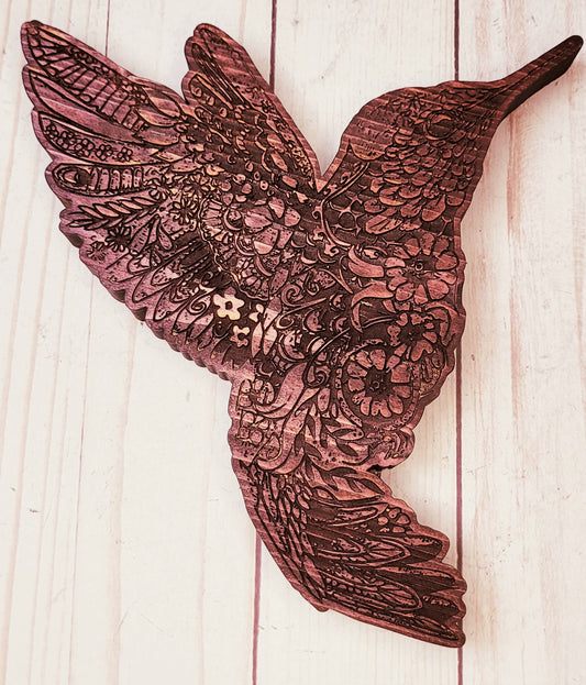 Wood Mandala Inspired Hummingbird Accent Pieces.