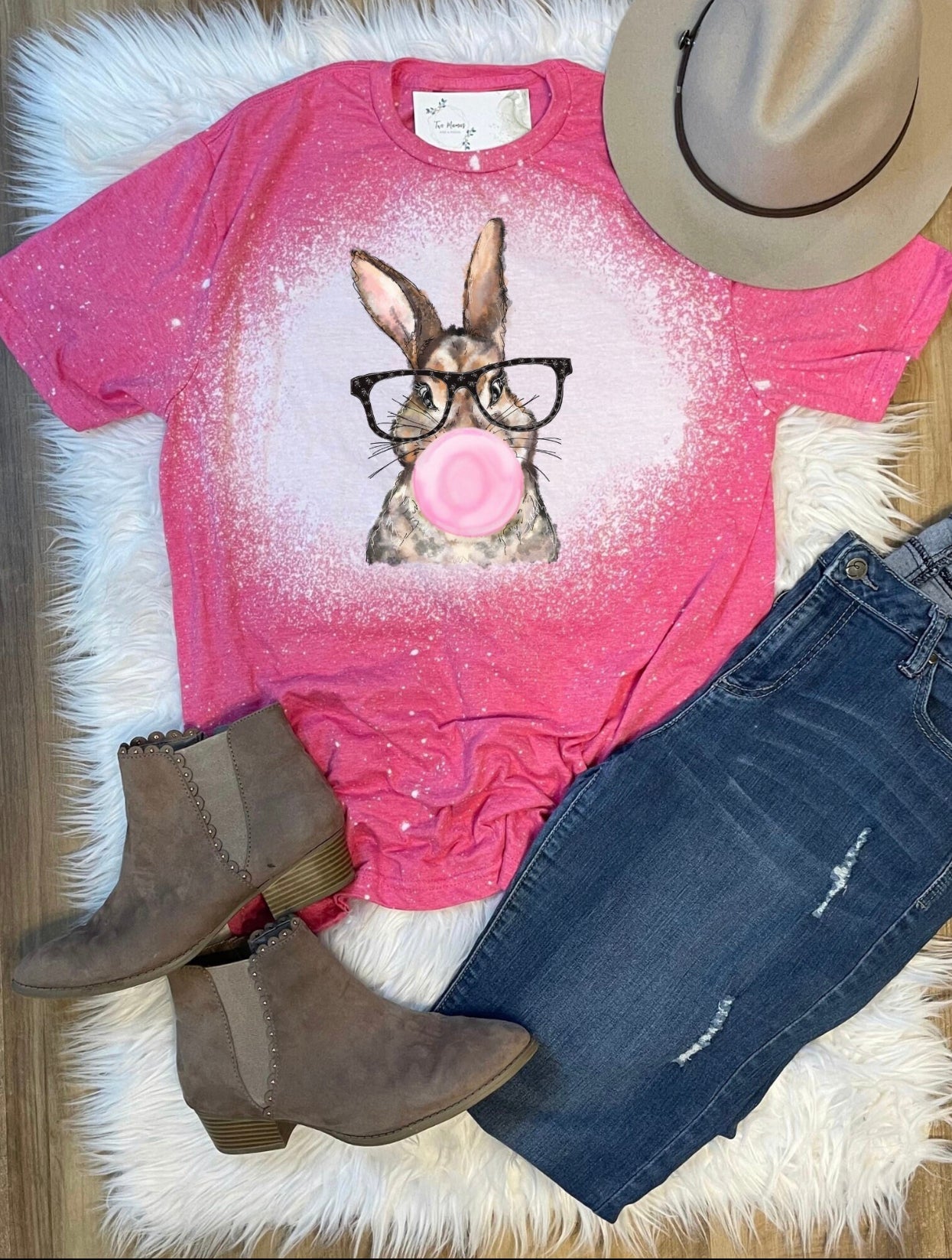 Bubble Gum Bunny Bleached Shirt