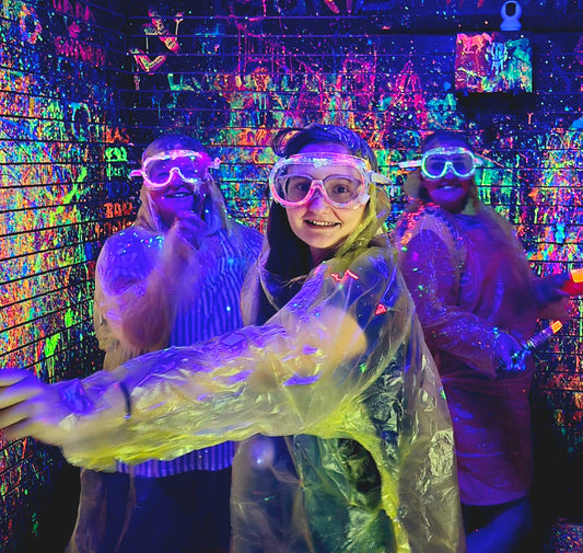 Splatter Room painting experience at Rachel's Crafty Corner in downtown Statesville, North Carolina