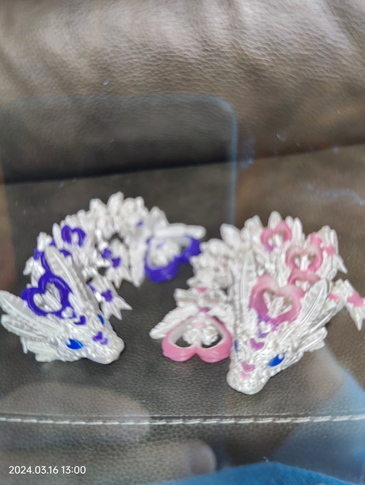 3D printed color change light heart dragon
