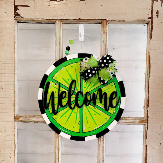 Door Hanger: Lime Welcome