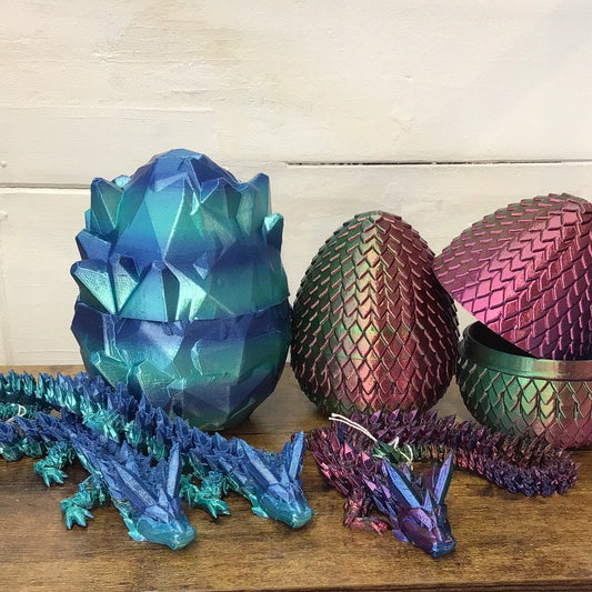 3D printed Crystal Dragon with Egg