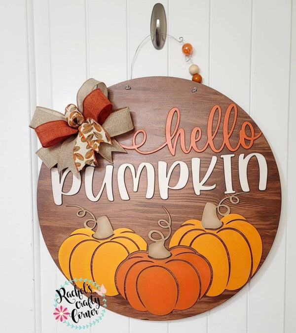 Hello Pumpkin Wood Grain