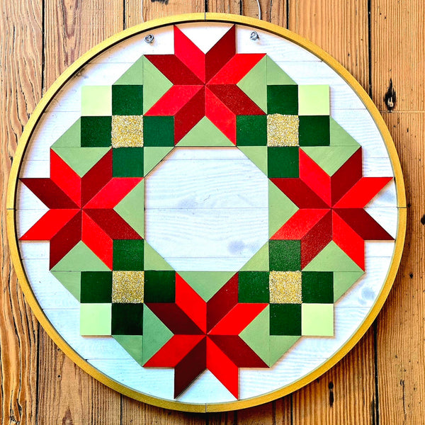 Barn Quilt Christmas Wreath