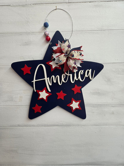 patriotic americana door hanger painting class statesville nc
Star with America