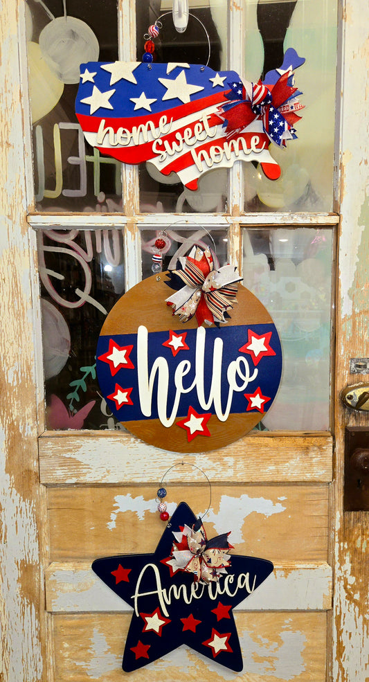 Patriotic/Americana Themed Door Hanger Workshop: June 5th @ 6:30pm