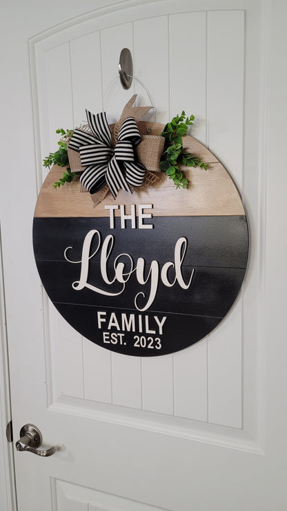 Personalized Door Hanger: Family Name