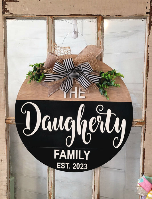 Personalized Door Hanger: Family Name