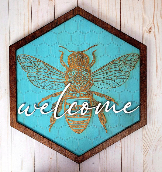 Honey Bee Welcome Sign